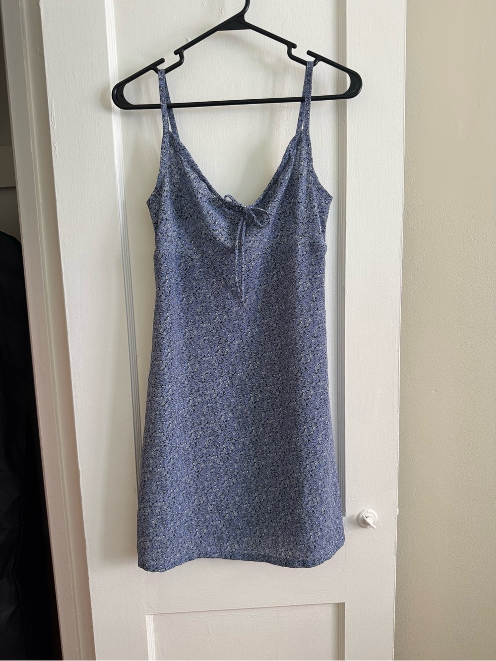 Floral Tie-Front Mini Dress in Blue